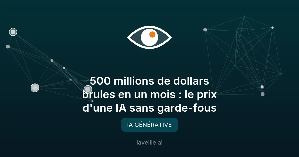 500 millions de dollars brules en un mois : le prix d'une IA sans garde-fous