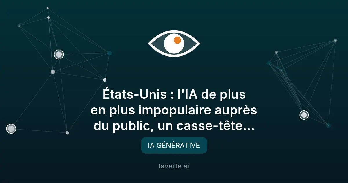 États-Unis : l'IA de plus en plus impopulaire auprès du public, un casse-tête pour les Big Tech