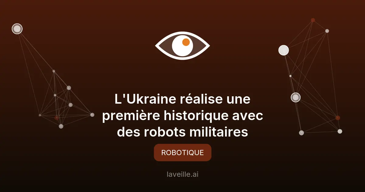 L'Ukraine réalise une première historique avec des robots militaires