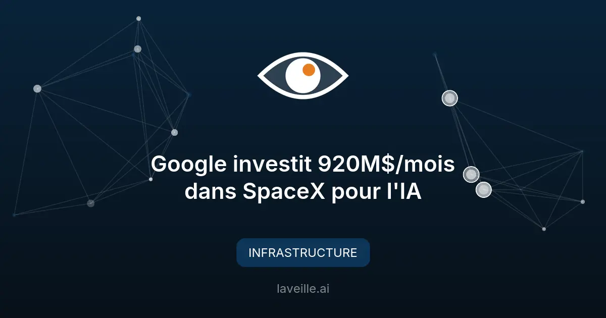 Google investit 920M$/mois dans SpaceX pour l'IA