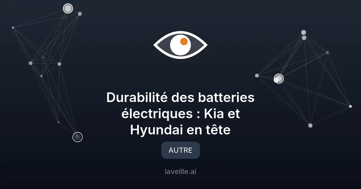 Durabilité des batteries électriques : Kia et Hyundai en tête