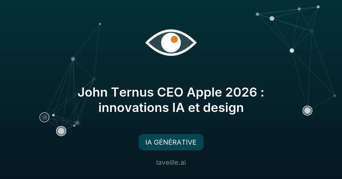 John Ternus CEO Apple 2026 : innovations IA et design
