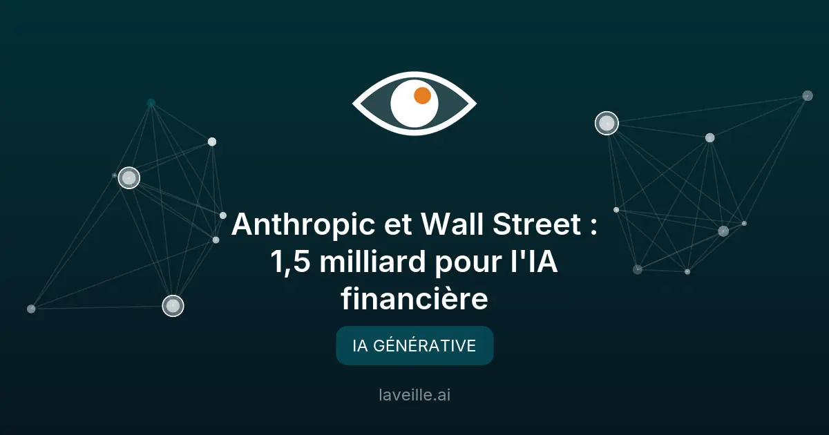 Anthropic et Wall Street : 1,5 milliard pour l'IA financière